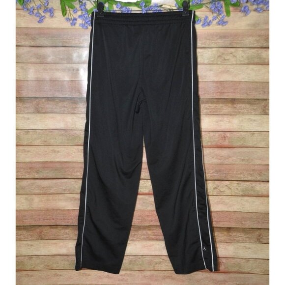 NIKE AIR JORDAN Sweatpants Black Youth Boys L 16-18 Straight Leg White Stripe - Picture 4 of 8